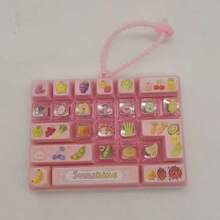 1pc 26-Key Cartoon Keyboard Shaped Stress Relief Button Lanyard DIY Button Stress Relief Toy Cute Pendant Stress Relief Decor - Multicolor - View 6