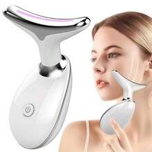 LUYAO 3 Colors Face Neck Massager Facial LED Beauty Instrument, Neck Device Beauty Gift, Neck And Face Skin Massager,600mAh - White - View 5