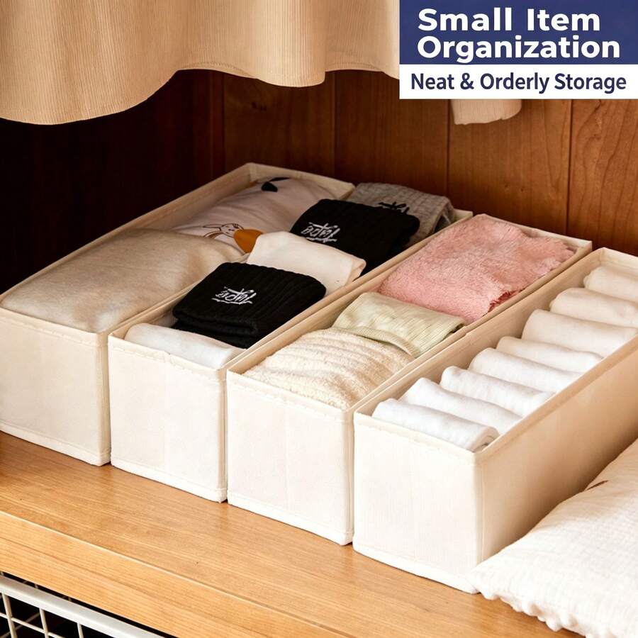 1pc Oxford Fabric Foldable Storage Box, Visual Window Clothes Organizer For Closet Cabinet, Wardrobe Storage Container For Pants Underwear Garments - Multicolor - View 1