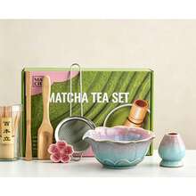 1PC/5PCS/7PCS Floral Ceramic Matcha Set - Matcha Bowl, Matcha Whisk, Matcha Cup, Matcha Whisk Stand, Tea Scoop, Tea Bowl Set, Matcha Making, Dessert And Pastry Making, Tea Drink Making Tool Set, Japanese Style Gift Box Tea Set, Song Dynasty Matcha Tea Whisk Tool Set - Multicolor - View 13