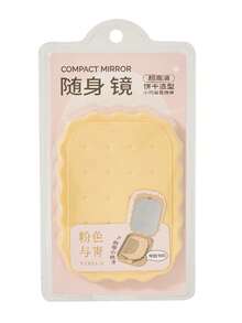 2合1可攜式餅乾造型折疊化妝鏡附梳子,輕巧旅行放大鏡,可愛口袋化妝鏡,迷你手持化妝鏡,適合女孩與女性,聖誕禮物、贈品、旅行必備,平價好物 - 彩色 - 查看 8