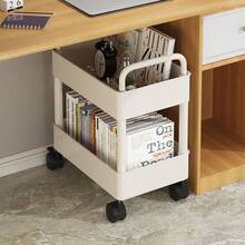 1pc Multi-Functional Rolling Cart, Suitable For Bathroom, Bedroom And Office Storage, Can Store Toiletries, Toys And Various Items, Smooth Casters, Space-Saving, Keep Home Organized And Tidy, Mobile Storage Cart - White - View 4