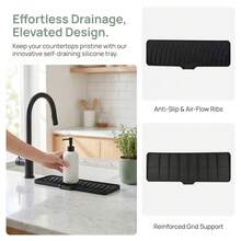 Silicone Dish Drying Mat, Ridged Non Slip Heat Resistant Countertop Protector Mat For Kitchen - Multicolor - View 5