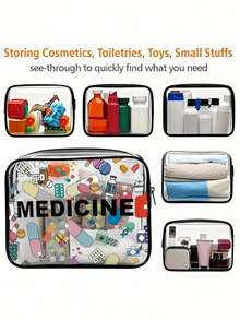 Unisex Transparent Travel Toiletry Bag - Lightweight PVC Material, With Zipper, Can Store Cosmetics And Medicines, Suitable For Carrying In Luggage, Can Be Used For Airport, Gym Or Daily Use, Transparent Storage Bag, Minimalist Practical Design, Secure Zipper Closure - Multicolor - View 3