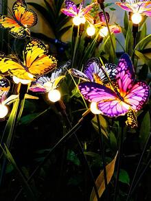 1pc Solar Powered Garden Decorative Light - Solar Firefly String Lights With Butterfly Lights - Waterproof IP65 - Outdoor Yard Path Decoration Light, Autumn Decor, Mother's Day Gift For Women, Halloween Decoration, Home Decor - Butterfly Firefly - View 7