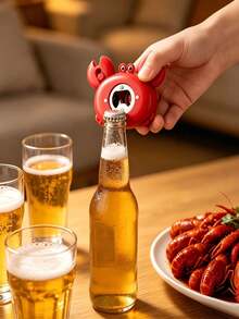 4-In-1 Cute Crab Magnetic Bottle Opener, Multi-Function Beer Bottle Opener Fridge Magnet, With Paper Cutter And Mini Scissors, Kitchen Gadget, Essential Home Tool, Gift For Family And Friends - Multicolor - View 6