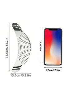 1pc Stainless Steel Water Splash Guard Filter With Embedded Handle, Suitable For Easy Vegetable Washing In Home Kitchen, Also Applicable For Other Kitchen Tools - Multicolor - View 3