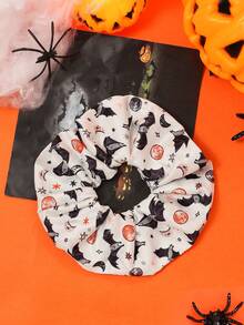 Halloween Elastic Fabric Printed Large Scrunchie Hair Accessory - Multicolor - View 28