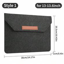 13-15.6 Inch Tablet Laptop Sleeve Bag, Suitable For Neo 13" A3404 Air Pro 13" 15", Felt Protective Case, Portable Travel Office Electronic Accessory - View 12