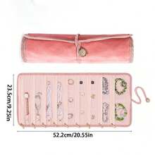 Roll-Up Jewelry Organizer Bag, Portable Velvet Jewelry Storage Pouch, Foldable Large Capacity Anti-Scratch Protection For Rings, Necklaces, Earrings, Watches, Travel And Home Jewelry Organizer - Multicolor - View 12