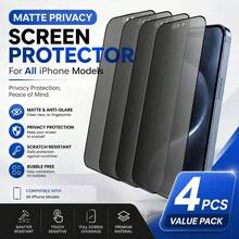 Yezodawee 4pcs Frosted Anti-Peeping Tempered Glass Screen Protector, Anti-Spy, Privacy Protection, Full Coverage, Anti-Fingerprint, Anti-Drop, Anti-Scratch, Privacy Protection, Delicate Touch, Compatible With IPhone18 Pro Max/18 Pro/17 Pro Max/17 Pro/17 Air/17/16 Pro Max/16 Pro/16 Plus/16/15 Pro Max/14 Pro Max/13 Mini/12/11/XS MAX/XR/8+/7 Plus Series - Black a - View 48