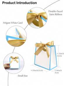 6pcs Small White Gift Boxes With Bow Ribbon 4.3 X 2.3 X 4.7 Inches (Approx. 11 X 6 X 12 Cm) Mini Paper Gift Boxes, Suitable For Candy, Jewelry, Wedding, Bride, Birthday, Baby Shower Gifts - View 3
