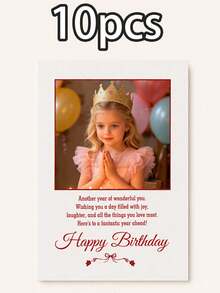 Custom Photo Greeting Card With Text, Personalized Birthday Celebration Card, Elegant Bow Frame Style, Customized Picture Keepsake, Customizable Message Card, Party Table Decor, Birthday Gift, Anniversary Gift, Holiday Greeting Card, Christmas Gifts - Style C - View 13
