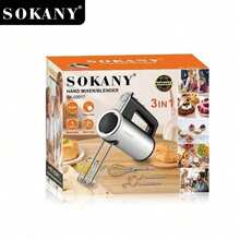 SOKANY 02017 800W 3-In-1 Food Processor, Combines Hand Mixer And Blender, 5-Speed Control, Quickly Whip Cream And Egg Whites, Knead Dough, 304 Stainless Steel Rod Easy To Clean, Essential Kitchen Tool For Daily Cooking And Baking - Silver - View 10