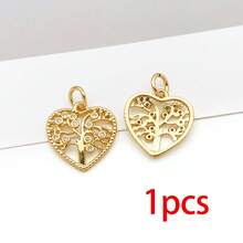 1pc 18K Golden Plated Charms Tree Of Life Palm Sunflower Daisy Leaf Enamel Rhinestone Pendants For DIY Bracelet Necklace Jewelry Making Findings - Gold - View 11