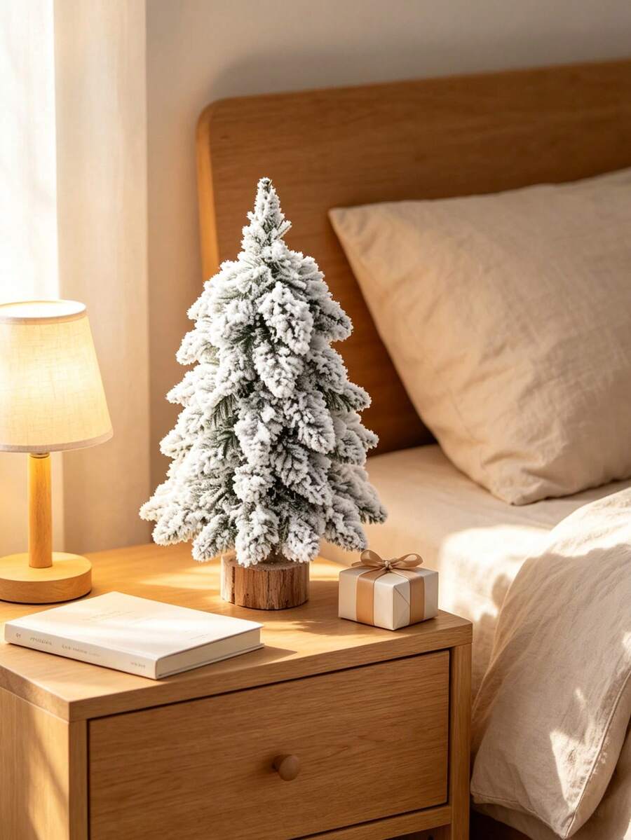 Pohon Natal Mini untuk Meja, Dekorasi Meja Liburan untuk Tata Letak Suasana Liburan, Hiasan Tengah Meja Pesta Natal, Cocok untuk Meja, Rak, Ambang Jendela, Ruang Tamu, Apartemen, Dekorasi Pajangan Rumah Musim Dingin