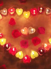 9pcs Heart-Shaped Aromatherapy Candles, Suitable For Proposal And Birthday Celebration, Perfect For Girlfriend Birthday/Christmas Gift, Ideal For Birthday, Party, Wedding Decoration - Multicolor - View 6