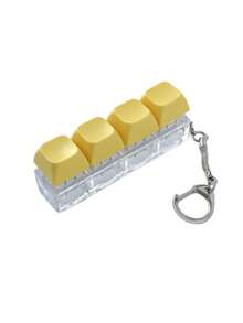 1 Pc Fidget Keyboard Cube Keychain, Simple Colorful Finger Press Stress Relief Keyring, Calming Focus Unzip Pendant, Car Bag Accessory, Party Gift - Multicolor - View 9