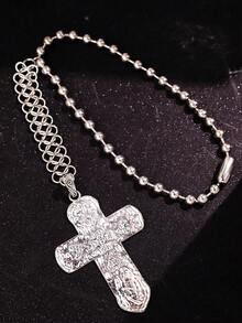 1pc Unique Personalized Punk Hip-Hop High-End Design Casual Cross Necklace, Men's Daily Holiday Party Outfit Jewelry - Multicolor - View 8