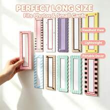 8/2pcs Magnetic Photo Frame Set, Refrigerator Magnet Photo Frame, Colorful Vintage Style Vertical Photo Frame, Suitable For Refrigerator, Kitchen And Home Decor - Multicolor - View 4
