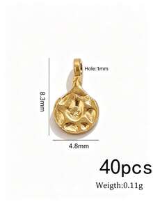 20/40pcs Hammered Stainless Steel Charms For Jewelry Making, Textured Pendants For DIY Necklace Earring Making Supplies - Pendants - View 24