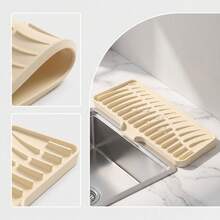 Silicone Dish Drying Mat, Ridged Non Slip Heat Resistant Countertop Protector Mat For Kitchen - Multicolor - View 3