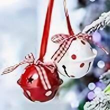 12pcs Random Assortment Set, Includes Christmas Bells, Hollow Star Print Pendants With Red Ribbons And Bows, Suitable For Holiday Party Decor, DIY Home Decor, Outdoor Decor And Christmas Tree Ornaments - Multicolor - View 9