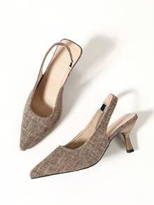 Black High Heel Pumps Women's Stiletto Heels Business Shoes - Brown - View 6