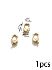 1 Pc 304 Stainless Steel 18K Gold Plated Oval Spring Trigger Clasps Carabiner Spring Clasps Connectors, Hand‑Making Accessories Necklaces Bracelets - Buckle - View 15