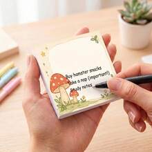 4 Pak (Total 200 Lembar) Kertas Tempel Persegi, Cocok untuk Sekolah, Kantor, dan Penggunaan di Rumah - Bantalan Memo Bertema Jamur, Siput, Kelinci, dan Taman yang Lucu, Ukuran Kertas 75x75mm (3x3 Inci), Dapat Digunakan untuk Perencanaan Jadwal, Buku Harian, Pengingat Papan Pengumuman, dan Pencatatan - Satu-Ukuran - View 4