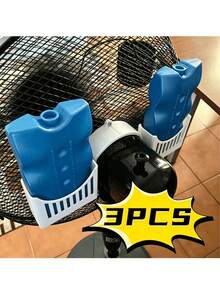 3件組重型電風扇掛式冰袋夾，空氣冷卻冰袋支架，夏季冷卻套件，耐用塑料材質，適用於大多數電風扇，家用桌面風扇冷卻配件，可使風扇吹出的空氣更涼爽，緩解悶熱環境，室內冷卻配件 - B - 查看 6