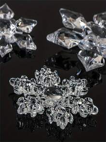 30pcs Assorted Acrylic Snowflake And Icicle Hanging Ornaments – Handmade Winter Wonderland Christmas Tree Decorations, Clear Crystal Snowflake Drops For Holiday Home Decor - Multicolor - View 6