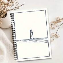 Minimalist Line Cat Spiral Notebook, Hardcover Planner With "Grumpy Lazy Cute" Kitten Pattern, A5 Simple White Background Notebook For Cat Lovers - E - View 9