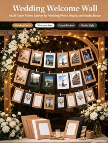 Hanging Paper Photo Frame, Creative Photo Wall Garland, Birthday Party Photo Banner, Home Background Decoration - Multicolor - View 1