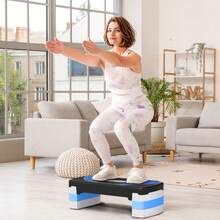Stepper Fitness Aérobic hauteur réglable 10/15/20 cm surface antidérapante 80 x 31 x 20 cm noir bleu - Multicolore - Voir 3