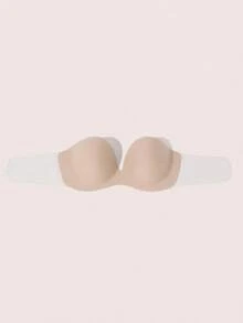 Lignisse Strapless Bra With Clear Straps Push Up Invisible Backless Self-Adhesive Seamless Wireless Lift Gathering Plunge Bra Women Intimates Accessories - Multicolor - View 14