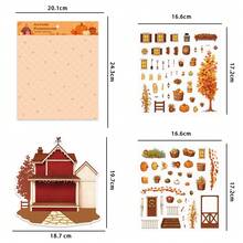 Autumn Farmhouse Landscape Stickers DIY Scrapbooking Collage Decorative Sticker Pack - Multicolor - View 4