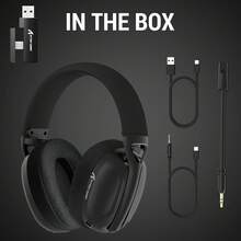 ATTACK SHARK L80 Wireless Gaming Headset Ultra-Lightweight Over-Ear 2.4GHz USB C&A Receiver/Bluetooth 5.3/3.5mm Wired Detachable Microphone Stereo PC Switch Win Compatible - View 2