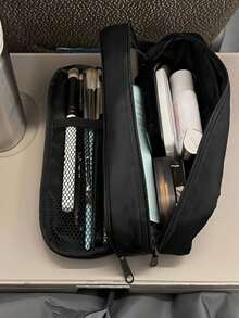 Large Capacity Double Layer Makeup Bag, Multifunctional Travel Pencil Case, Portable Waterproof Travel Cosmetic Storage Bag, Multi-Compartment Toiletry Bag, School And Travel Essentials, Back To School Christmas Gift - View 6