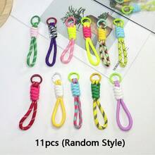 6/11/22pcs Colorful Woven Keychains, Fashionable Phone Lanyards, Children's Handmade Sewing Accessories, Mixed Pattern Cute Keychain Pendants, Phone Accessories, Storage Box, Fun Design, Suitable For Halloween Gifts And Holiday Decorations - Multicolor - View 13