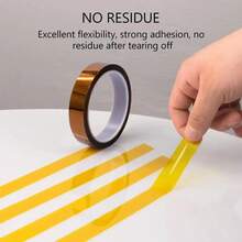 1Roll High Temperature Heat Resistant Polyimide Tape, 5-40mm Width Adhesive Thermal Insulation Tape, No Residue High Temp Tape For Gold Finger Sublimation Heat Press Soldering Circuit Board BGA 3D Printing Electronics Industrial Maintenance - Multicolor - View 11