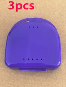 1 Pack New Dental Retainer Case With Ventilation Holes, Mini Portable Denture Box, Orthodontic Appliance Storage Box, Denture Case, Simple Solid Color Denture Container, Plastic Denture Storage Box, Portable Denture Storage Box With Holes - Multicolor - View 15