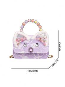 1PC Colorful Pearl Handbag, Casual Minimalist Elegant, Non-Adjustable Shoulder Strap, Suitable For Daily Outings, Shopping, Can Easily Accommodate Daily Essentials, Versatile Item, Applicable To Various Styles And Occasions, Exclusive For Little Girls. - Multicolor - View 12
