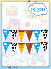 asmodee Crazy Animal Toy Wonders Theme Party Set Of Tableware, With Multiple Options Available. Includes Paper Plates, Paper Cups, Paper Towels, Tablecloth, And Triangular Flags. Perfect For Birthday Party Decoration. - Multicolor - View 9