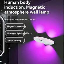 1pc Dual-Pupil Cat Eye Wall Light, RGB Color Changing Atmosphere Light, Smart Sensor Activated, Drill-Free Magnetic Installation Light, Home Atmosphere Decoration, Ideal Holiday Gift - Multiple Styles - View 10