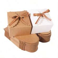 24/12PCS/1PC Kotak Hadiah Kertas Kraft, Kotak Permen Putih, Kotak Snack Dekoratif, Kotak Hadiah Kue, Biskuit, Permen dan Sabun Mandi Garam Mandi Buatan Tangan, Cocok untuk Natal, Ulang Tahun, Liburan, Pernikahan (Warna Polos) - MultiWarna - View 3