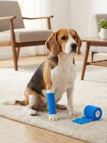 2/3/4 Pcs Of Elastic Self-Adhesive Breathable Pet Bandages, Suitable For Cats, Dogs, And Horses, Can Be Used On Wrists, Ankles, Knees, Heads, And Bodies - Blue - View 4
