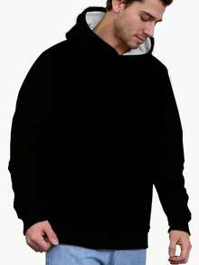 [Printed Design - Not Textured] Fashionable Men's Digital Print, Casual And Stylish Outdoor Hooded S - Black - View 5