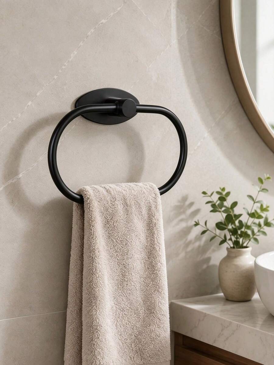 Bathroom Towel Rack, Bathroom Accessories, Adhesive Towel Rack, Wall-Mounted Bathroom Towel Rack, Bathroom Storage, Towel Hook, Bath Towel Rack, Bathroom Shelf, Bathroom Furniture, Toilet Shower Storage, Towel Rack, Bathroom Decor - Multicolor - View 1