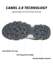CAMEL CROWN Men's Hiking Shoes, Lightweight & Breathable, Suitable For Outdoor Camping In Summer - White Ash - View 5